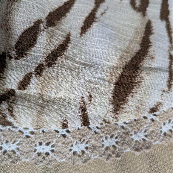 Inc New Women's Tiger Print Bell Sleeve Mini Boho Festival Dress, Size M Beige - Picture 7 of 16